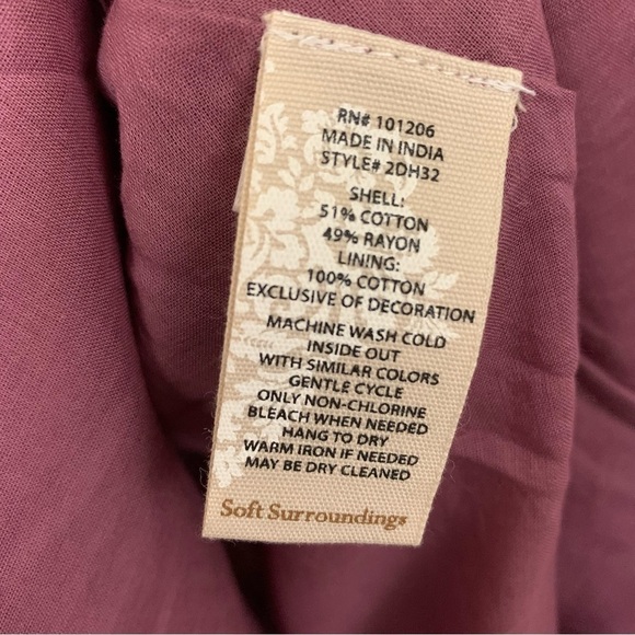 Soft Surroundings Mauve Purple Cotton Blend Shift Dress Size S - Picture 5 of 8